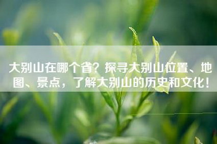 大别山在哪个省？探寻大别山位置、地图、景点，了解大别山的历史和文化！