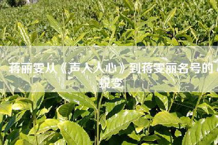 蒋丽雯从《声入人心》到蒋雯丽名号的蜕变