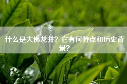 什么是大佛龙井？它有何特点和历史背景？