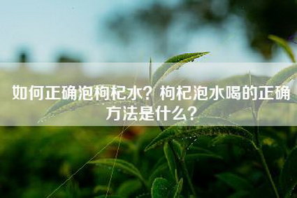 如何正确泡枸杞水？枸杞泡水喝的正确方法是什么？