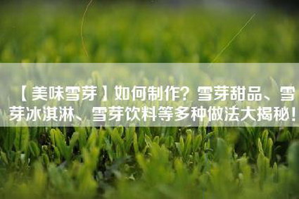 【美味雪芽】如何制作？雪芽甜品、雪芽冰淇淋、雪芽饮料等多种做法大揭秘！