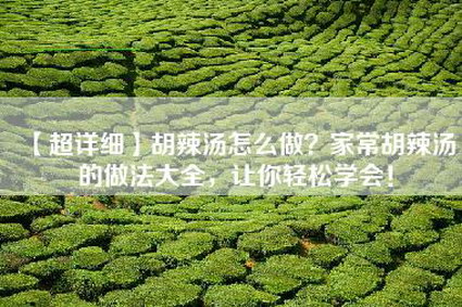 【超详细】胡辣汤怎么做？家常胡辣汤的做法大全，让你轻松学会！