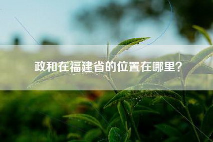 政和在福建省的位置在哪里？