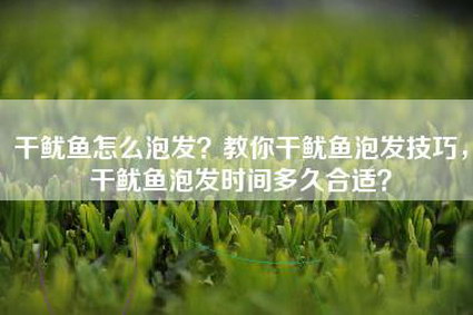 干鱿鱼怎么泡发？教你干鱿鱼泡发技巧，干鱿鱼泡发时间多久合适？