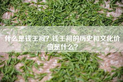 什么是钱王祠？钱王祠的历史和文化价值是什么？