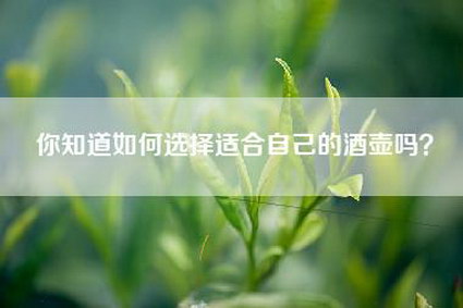 你知道如何选择适合自己的酒壶吗？