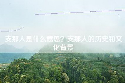 支那人是什么意思？支那人的历史和文化背景