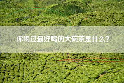 你喝过最好喝的大碗茶是什么？