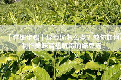 【详细步骤】绿豆汤怎么煮？教你如何制作美味清热解毒的绿豆汤