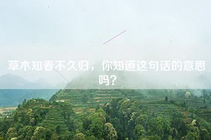 草木知春不久归，你知道这句话的意思吗？