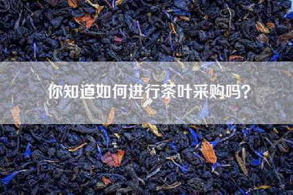 你知道如何进行茶叶采购吗？