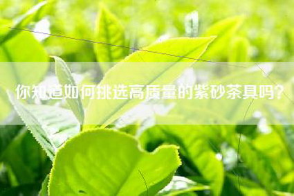 你知道如何挑选高质量的紫砂茶具吗？