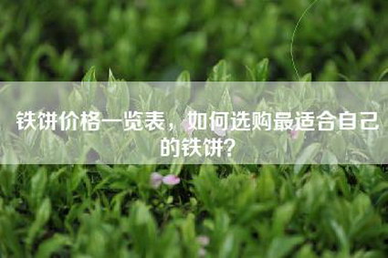 铁饼价格一览表，如何选购最适合自己的铁饼？