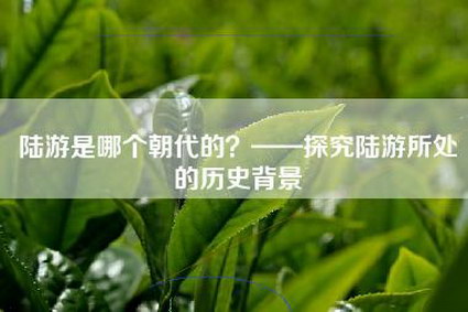 陆游是哪个朝代的？——探究陆游所处的历史背景